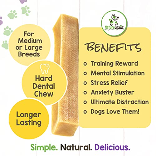 Nature Gnaws Yak Chews for Large Dogs Premium Natural Hard Cheese