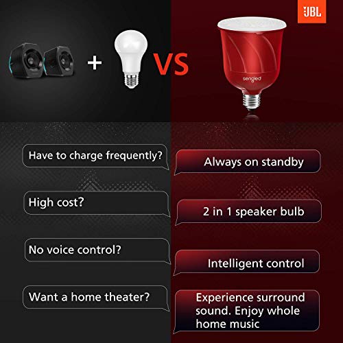 Sengled Pulse LED Smart Bulb with JBL Bluetooth Speaker, App Controlled Up to 8 BR30 LED Light
