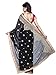 Shonaya Women's Embroidered Georgette Black Designer Saree With Unstitched Blouse Piece
