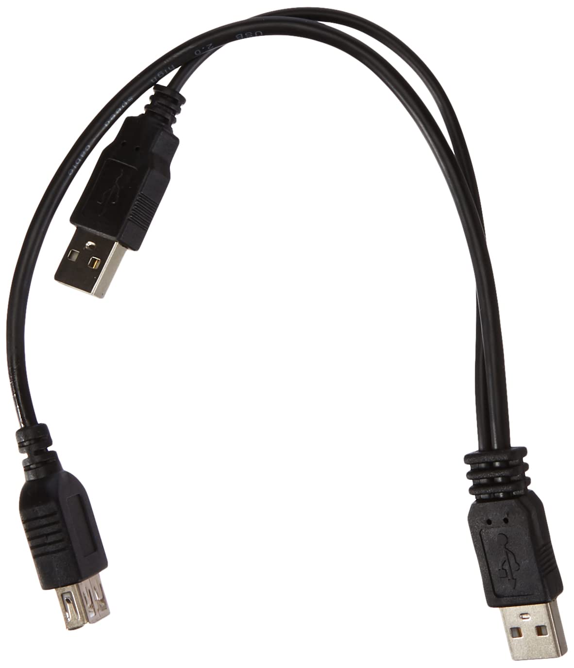 PremiumCord USB 2.0 Power Supply Y Cable USB A Female to 2X A Male Black Length 0.4 m + 0.5 m