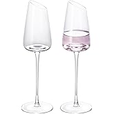 KAMMAK Wine Glasses Set of 2, 7.44 oz Hand Blown Crystal Bordeaux Wine Glasses, Thin Rim & Long Stem, Perfect for Red & White, Daily Use, Wedding or Birthday Gift with Gift Box, XH-H260 Matte