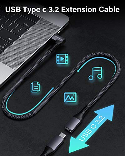 Stouchi USB C Charger Extension Cable For Magsafe PS5 Type C Male To Female 9V 3A Charger For Magsafe IPhone 15/16 Charger 480Mbps Data Transfer 2m White