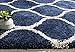 SAFAVIEH Hudson Shag Collection Area Rug - 6' x 9', Navy & Ivory, Moroccan Ogee Trellis Design, Non-Shedding & Easy Care, 2-inch Thick Ideal for High Traffic Areas in Living Room, Bedroom (SGH280C)