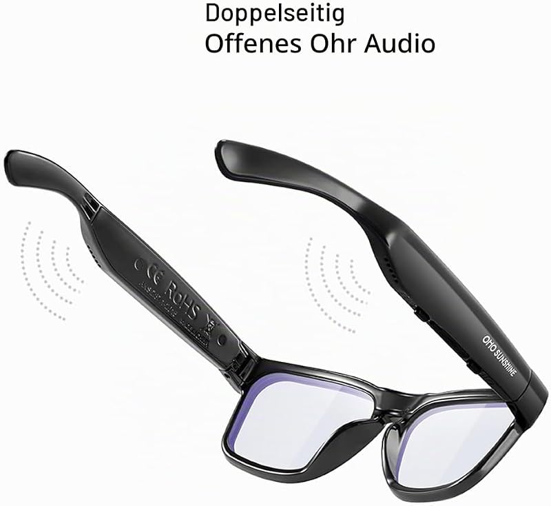 OhO Open Ear Smart Glasses, UV400 Z87.1 Lightweight Audio Bluetooth Glasses