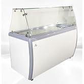 Gelato Freezer Display Case Dipping Cabinet with 10 Tubes, capacity 16Cuft, Ice cream showcase with Glass Sneeze Guard 60" RI-460DC