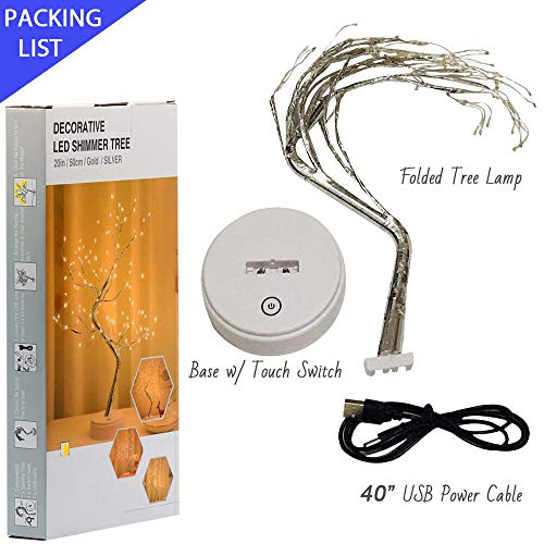 LEIGINAL Bonsai Tree Lights for Cute Room Decor, Artificial Tree Lamp for Living Room, USB Table top Fairy Light Spirit Tree, Home Decorations, Weddings… (Pure White, 108 LED)