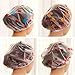 AKOAK 5 Pieces Reusable Waterproof EVA Plastic Lace Elastic Band Flower Printed Hat Environmental Protection Hair Bath Caps Shower Caps