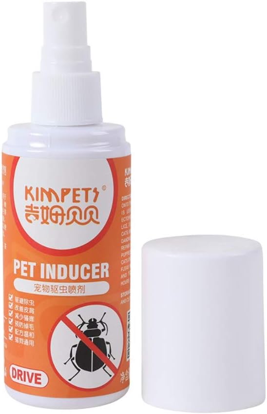 Kills Flea and Tick Spray, AJFIEF 100ML Quick and Easy Kills Fleas Ticks Lice Repellent Treatment Spray for Dogs Cats,Portable Long-Lasting Spray Flea and Tick Killer, Prevention, Treatment (White)