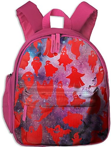 White Flying Monsters, Ghouls And Ghosts Oxford Bookbags School Backpack Classic Schoolbag For Children Kids