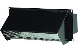 Broan BROAN-639-BLACK Black 639 Wall Cap for 3-1/4" x 10" Duct for Range Hoods and Bath Ventilation Fans