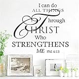 GUAngqi I Can Do All Things Through Christ Who Strengthens Me Wall Art Vinyl Decal