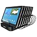 Skiva 84W / 2.4 Amps EVERY Port Simultaneously 7-Port Desktop USB Rapid Charging Station Dock & 7 short micro-USB Cables for Samsung Galaxy, LG, Smart Phones, Tablets, Wearables & more [Model:AC122]