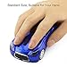 CHUYI Cool Car Shaped Wireless Mouse 1600DPI Optical Portable Cordless Mice with USB Receiver for Travel Business Office School Home Gift (Blue-1 Pack)