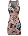 Floral Print Sleeveless Racer-Back Mini Body-Con Dress Blush M