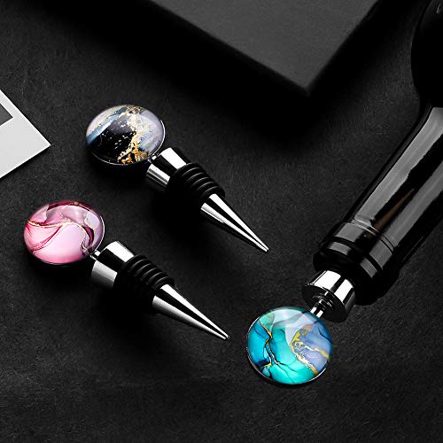 Soleebee-3-Pack-Decorative-Wine-Stoppers-Wine-Bottle-Stopper-with-Beautiful-Art-GlassBeverage-Bottle-Stoppers-For-Gifts-Bar-Holiday-Party-Wedding-Style-J