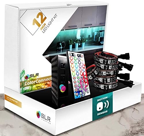 SLR Lighting™ 6pc Multi-Color [12-INCH LED STRIPS] Kitchen Lighting Glow Kit with Remote and Motion Sensor