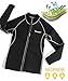 Junlan Neoprene Sanua Hot Body Shapers Sweat T-Shirts Fitness Suit Workout Gym Yoga Sports Slimming Corset Long Sleeve for Women (Black Sauna Suit, XL)
