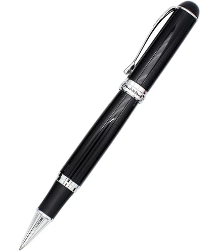 Jinhao 750 Tintenroller – Schwarz & Silber, Quadratisches Muster, Mit Schwarzer Mine
