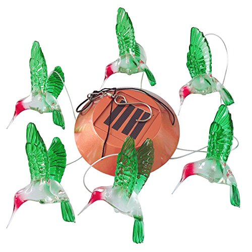 LED Solar Wind Chime - Outdoor Waterproof Solar Powered LED Changing Light Color Mobile Six Hummingbird Wind Chimes For Home,Party,Festival Decor,Valentines Gift,Night Garden Decoration (Hummingbird) - Thumbnail 4