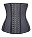 YIANNA Breathable Waist Trainer for Women Underbust Latex Sport Girdle Corsets Cincher Hourglass Body Shaper, (Black, M)