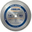 Oshlun SBF-140080 14-Inch 80 Tooth TCG Saw Blade with 1-Inch Arbor for Mild Steel and Ferrous Metals