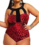 C.X Trendy Plus Size Floral Print One-piece Swimwear Monokinis Swimsuit