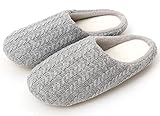 ChicNchic Unisex Men Women Soft Cotton Cable Knit Fuzzy Anti-slip Indoor House Slippers