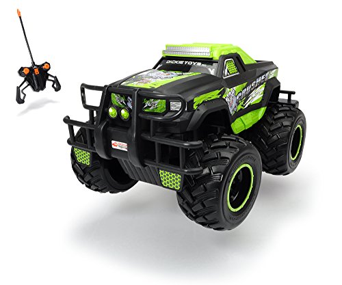 Dickie Toys RC Neon Crusher, Ferngesteuertes Auto für drinnen und draußen, 10 km/h, XL Monster Truck, mit Fernbedienung…