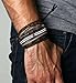 LOLIAS 24 Pcs Woven Leather Bracelet for Men Women Cool Leather Wrist Cuff Bracelets Adjustable