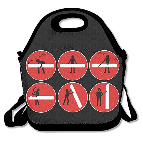 Stick FigureTraffic Sign Multifunctional Lunch Tote Bag Carry Box