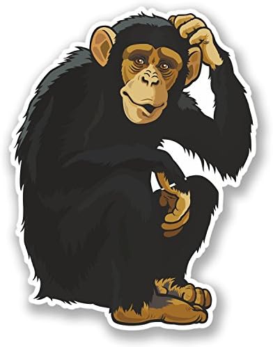 2 x Chimp Vinyl Stickers