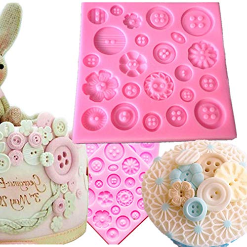 Silicone Cup Cake Buttons Embossing Mat Mold Soap Candle Mould Best Tray Baking Tool