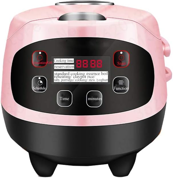 SZQL Mini Rice Cooker 2L Automatic Ceramic Crystal Liner Pot Cooking 8 Menu 24H Booting Easy Cleaning Intelligent Home Appliances Pink