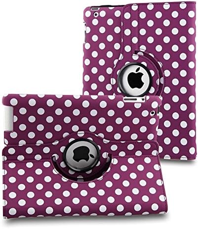 Revesun Purple and White Polka Dot Pattern PU Leather Case for 2017 10.5''inch Apple Ipad Pro with 360 Degrees Rotating Stand