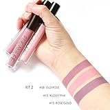 Matte Lipsticks Set MEIQING Women Waterproof Long Lasting Lip Gloss FOCALLURE Liquid Lipstick Kit 3PC (Kit #2)