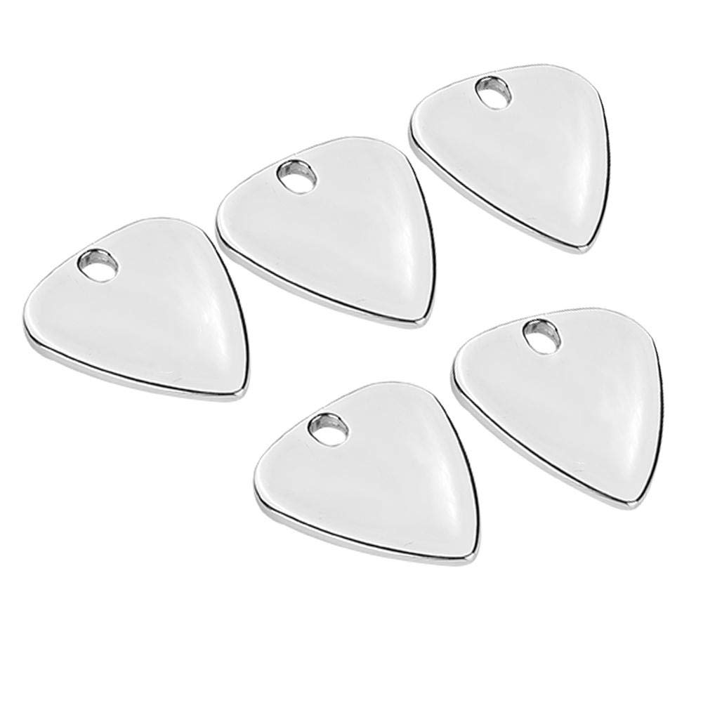 Guitar Picks Metal Celluloid Guitar Picks Unique Gift for Acoustic Bass Guitar(Silver)