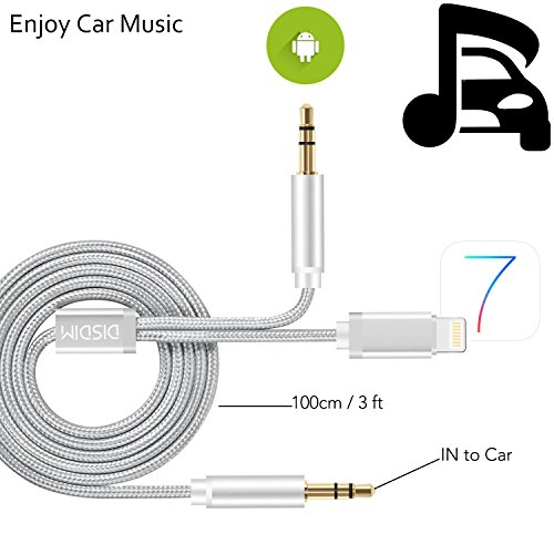 iPhone 7 Aux Adapter, DISDIM Aluminum [Anti-oxidation] Lightning Port to Audio Jack Cable with Male Extend 3.5mm Adapter Cord for iPhone 7 / 7 Plus / 8 / 8 Plus,iOS 11,Android Smartphone to Car Stereo - Thumbnail 3