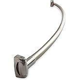 60-Inch Stainless Steel Curved Shower Curtain Rod, 5 Foot Mounted Non-Telescoping Rust Proof (Brushed Nickel)