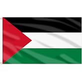 AhfuLife 2 Pcs Palestine Flag Palestinian flag 3 x 5 Ft, Large Palestine Flags for Outside, Double Side with Brass Eyelets for Independence Day Party, Olympic Party Decorations Indoor Outdoor