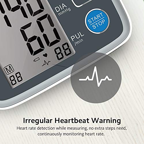 CocoBear Blood Pressure Monitor Upper Arm Digital Automatic BP Monitor for Home Use, 2 * 90 Memory Storage Adjustable Cuff Batteries Included Gray - Thumbnail 2