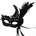 Masquerade Mask Halloween Ball Mask Christmas Costume Party Mask With Feather