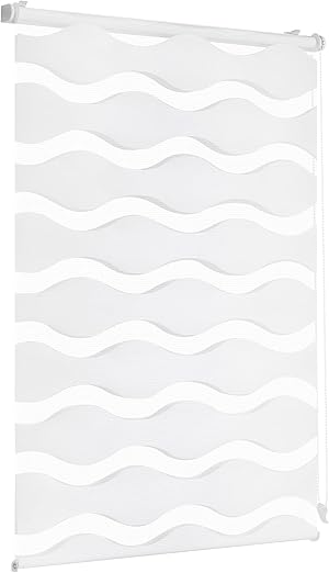 Sekey Doppelrollo Wellen Klemmfix ohne Bohren für Fenster, Doppelrollo 85 cm breit, Duo Rollo Welle Jalousie Sonnenschutz, 85x150cm, Weiß