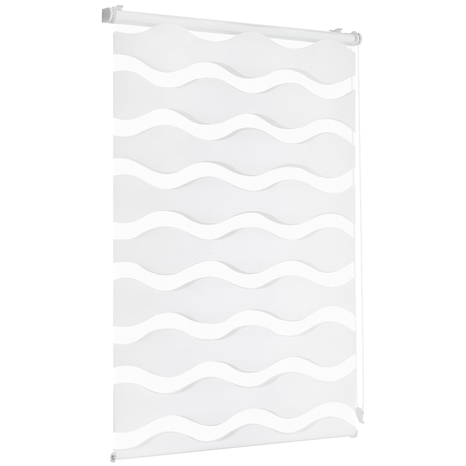 Sekey Doppelrollo Wellen Klemmfix ohne Bohren für Fenster, Doppelrollo 50 cm breit, Duo Rollo Welle Jalousie Sonnenschutz, 50x150cm, Weiß