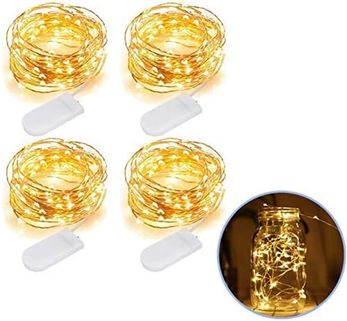 Led Fairy Christmas Lights, 4 Pack Mini Battery Powered Operated Copper Wire Starry Fairy Lights for Bedroom, Christmas, Parties, Wedding, Centerpiece, Decoration