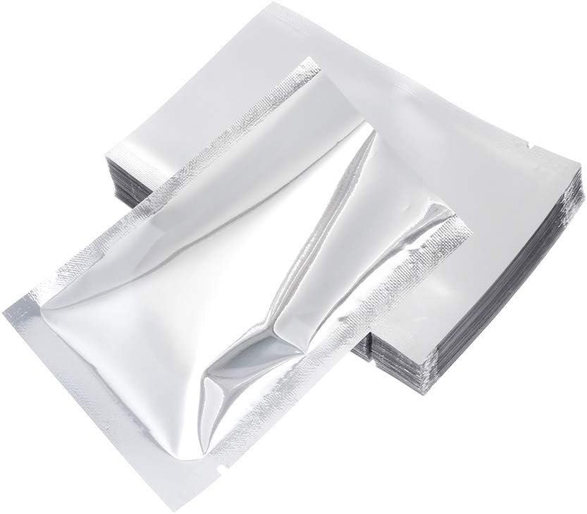 AMCORN 100PCS Saran Wrap Food Grade Waterproof Aluminium Foil Bags Heat Seal Bag Storage Pouches for Vacuum Sealer, Kitchen Supplies(100pcs 7x10cm)
