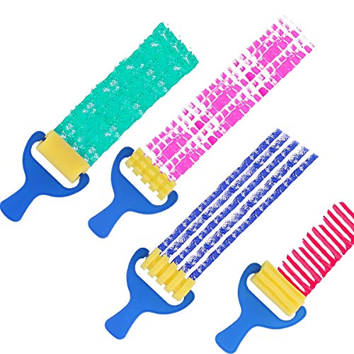 Early Learning Kids Paint Set,42pcs Sponge Painting Brushes Kit Sponge Drawing Paint Tools for Toddler with Painting Smock Apron