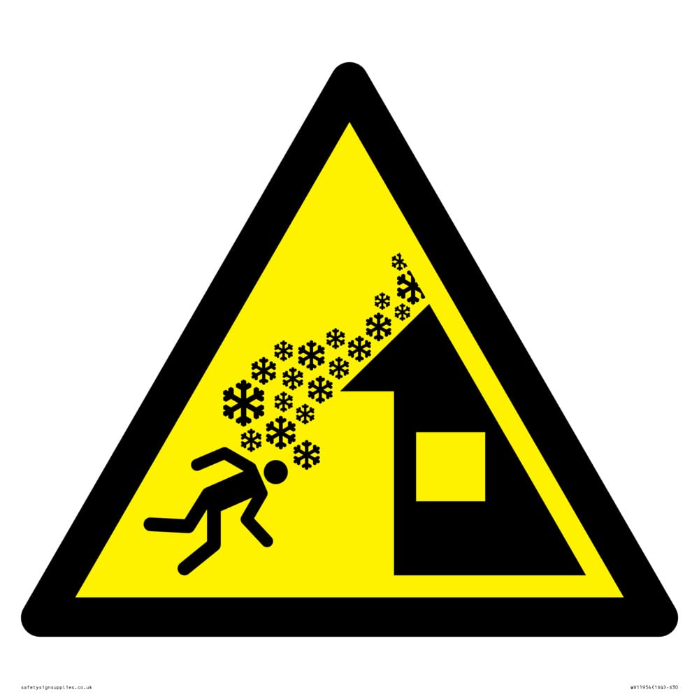 W040 Warning: Roof avalanche Sign - 300x300mm - S30