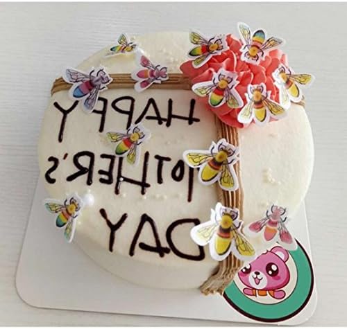 GORLD Set of 48 Edible Bee for Cake or Cupcake Topper Food Decoration