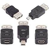 NFHK 5pcs/lot Micro USB 2.0 OTG Mini USB 5Pin Type-A Male to Female Data Charge Adapter