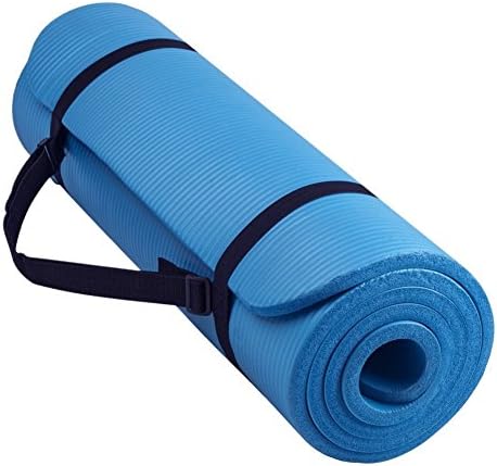 Oalas Extra Thick 71 Inch Long NBR Soft Comfort Beginner Training Foam Indoor Outdoor Yoga Exercise Mat Pilates (Blue)